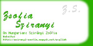 zsofia sziranyi business card